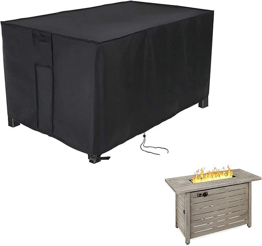 Rectangular Fire Pit Cover for Best Choice Products 42 Inch Gas Fire Pit Table,Outdoor Waterproof Propane Firepit Table Cover - 42 X 20 X 25 Inch