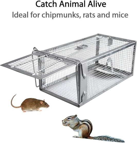 Gingbau 2-Pack Rat Traps Live Chipmunk Trap Cages for Indoor and Outdoor Use