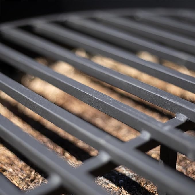 TITAN GREAT OUTDOORS Ash & Ember Round 36in Fire Pit Grate, Heavy Duty 1/2in Steel Elevated Log Wood Pit Grate, Burning Fireplace and Firepits