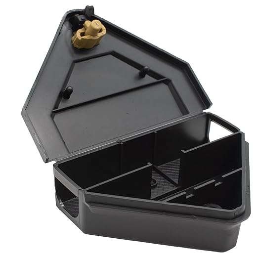 Gold Key Mouse Depot Plastic Tamper-Resistant Mini Bait Station with Clear Window – Indoor & Outdoor Mouse Size Rodent Control