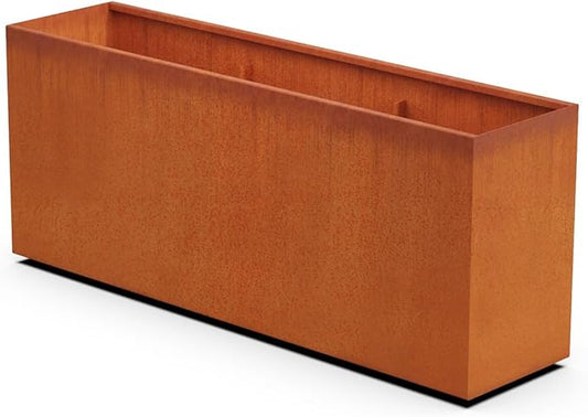 Plantercraft Large Rectangular Planters for Outdoor Plants 72x18x30 | Corten Steel Planter Box for Patios & Landscapes | Extra Large Outdoor Planters for Creating Privacy & Garden Dividers