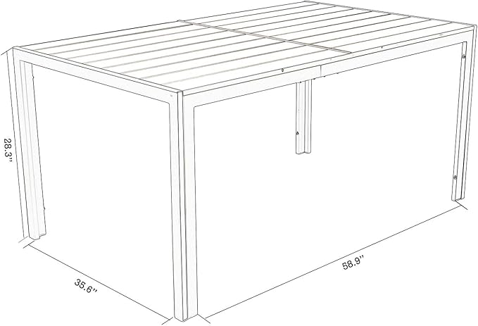 Kozyard Coolmen Outdoor Patio Indoor Dining Table Rectangle 35.6'x58.9' and Wood Like Laminate Table Top for 6 Person Porch Deck Garden(Brown)