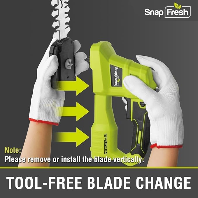 SnapFresh 12V Cordless Grass Shears & Hedge Trimmer, 2 in 1 Handheld Bush Trimmer & Grass Cutter with 2.0Ah Battery & Charger Included, Lightweight Electric Shrubbery Trimmer for Garden & Lawn