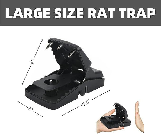 8-Pack Unstoppable Rat Traps for Indoors and Outdoors, Large Strong Mouse Traps with Double The Power to Tackle Tougher Mice and Rats, Simple, Sturdy and Reusable