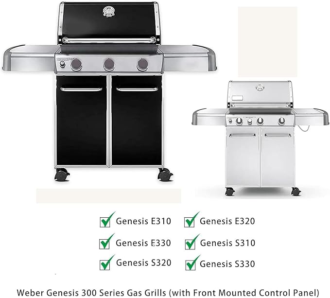 Flavorizer Bars Heat Deflector Burner Tube Set for Weber 300 Series E310 E320 E330 EP310 EP320 EP/CEP330 S310 S320 S330 Front Control Knob, Weber Genesis 62752 7620 7622 Grill Replacement Parts