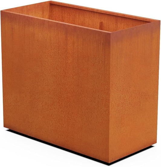 PLANTERCRAFT Corten Steel Planter Rectangle Outdoor Metal Garden Box Heavy Duty | Made in USA | Fully Assembled