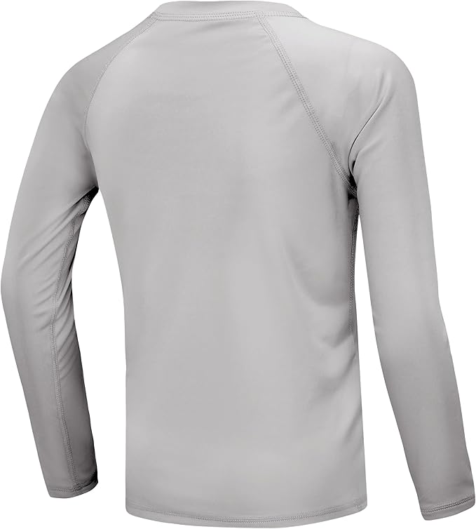 Boys UPF 50+ Swim Shirt Long Sleeve, 1 or 2 Pack UV Sun Protection Rash Guard, Youth Kids SPF Water Shirts for Beach Surf