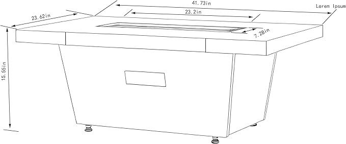 Propane Fire Pit Table, 42 Inch Firepits for Outside, Rectangle Gas Fire Pits for Outside Patio, Deck, Pool, 50000BTU, Tank Outside, Tank Not Included, Cement Grey