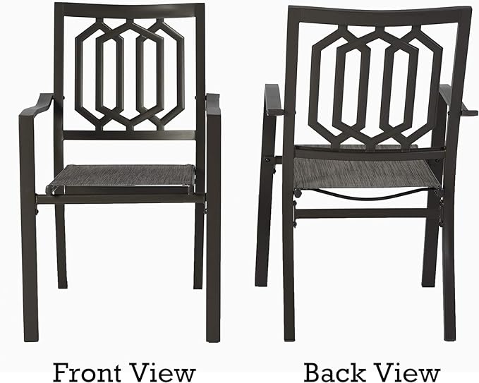 Kozyard Villa Outdoor Patio Dining Chair (Steel/Textilene) for Garden Backyard Lawn