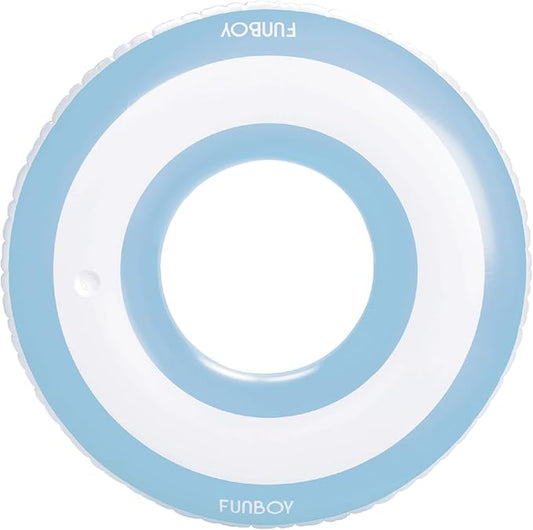 FUNBOY Giant Stripe Inflatable Tube Pool Float with Cup Holder 48" | Large Pool Float for Adults | Inner Tube Swimming Pool Toys Swim Rings | Pool Lounger Float for Pool Party & Summer