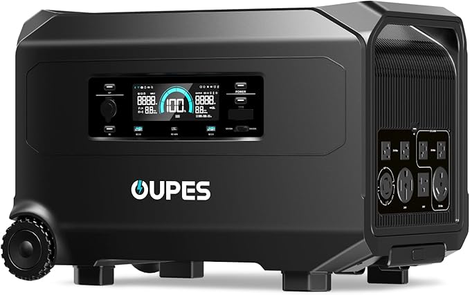OUPES Guardian 6000 Portable Power Station, 4608Wh LiFePO4 Battery, 6000W Output (7200W Boost), 120V/240V Dual Voltage, Expandable to 41kWh, Home Transfer Switch Ready for Emergency Power Outages
