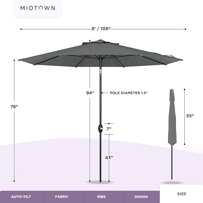 Midtown Umbrellas Patio Umbrella Color 334