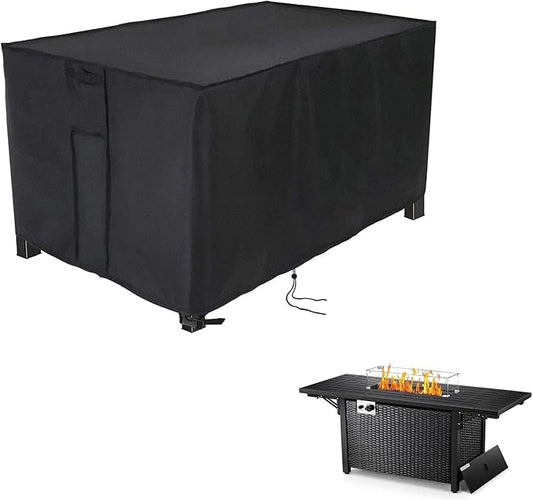 Fire Pit Cover Rectangular 55 Inch,Propane Gas Fire Pit Table Cover,Outdoor Waterproof Firepit Table Cover - 55 x 22 x 25 Inch