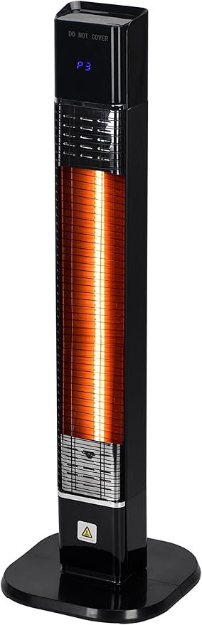 Uthfy Electric Outdoor Patio Heater,1500W Infrared Heater with 24H Timer, Remote, Waterproof, Quiet Portable Space Heater for Large Room,Tower Heater for Indoor Garage, Balcony, Shop Use