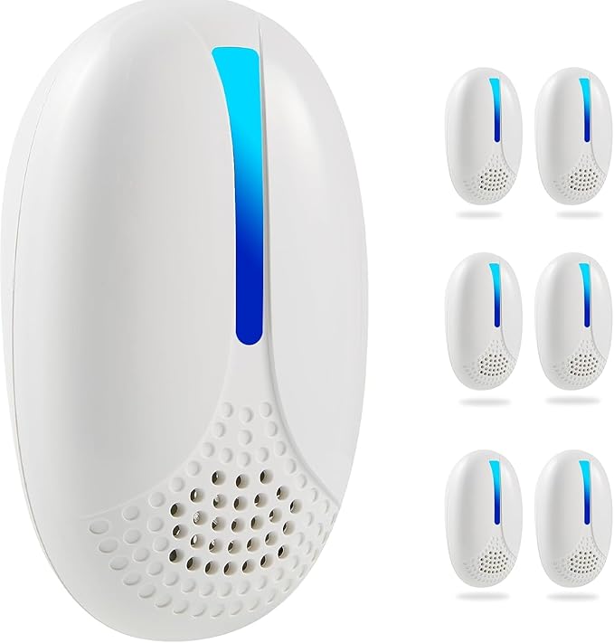 2025 Upgraded Ultrasonic Repellent Indoor, Mouse Traps Insert Plug in, Pest Control Repellent Ant,Roach,Rodent, Mouse, Bugs, Mosquito, Spider, for Home, Office, Warehouse 6 Packs