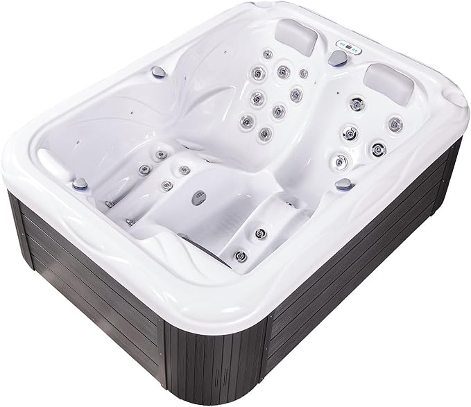 Bueno Spa Atlanta 3 - Person 37- Jet Acrylic Hot Tub in Ice White with New Arctic Max Insulation, Ozonator, and Cover in Ice White