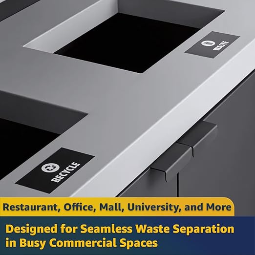 Zedfire 2-Stream Dark Gray Steel Garbage Recycling Station with Tray Holder 86 Gallon for Kitchen, Commercial Decorative Compost Bin