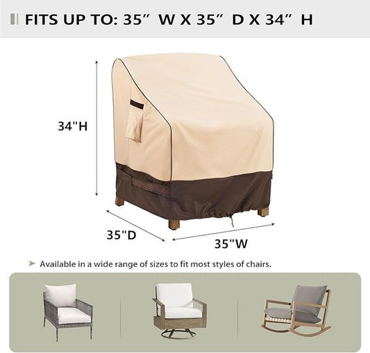 KylinLucky Patio Furniture Covers Waterproof,Lawn Outdoor Chair Cover Fits up to 35 W x 35 D x 34 H inches 2 Pack