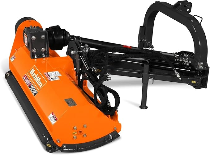 48" Inch PTO Drive 3 Point Hitch Offset Flail Ditch Bank Mower for 25-50HP Tractor, 69'' Offset Distance,60°/90° Rotation Angle, 20 Hammers, Model VAM48