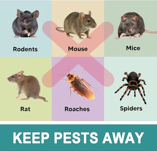 Pest Control Pouches, Rodent Repellent Repel Mice, Mouse, Rats, Ants, Roaches, Spiders, Moths & Other Pest, Mouse Rat Repellent Safe for Kids & Pets, Mice Repellent 12P