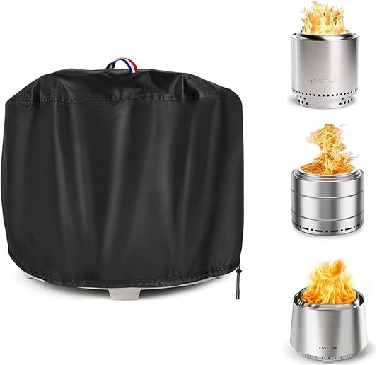 Fire Pit Cover Round 20 inch, Smokeless Fire Pit Cover, Wood Burning Fireplaces Cover, Portable Outdoor Firepit Cover for Backyard Patio Garden Camping Bonfire 600D- 20"Dia x 17"H