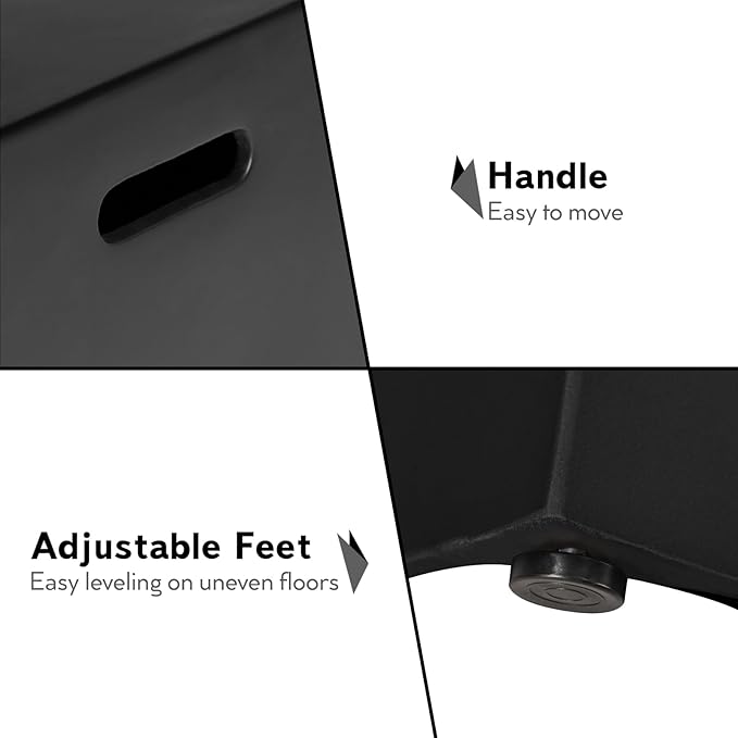 Propane Tank Cover Table, Modern Outdoor Gas Tank Covers, φ16 X 20inch Concrete Tank Storage Box Hideaway Table for Propane Gas Fire Pit and Rectangular Tank Holder with Handles (Black)