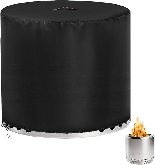 POMER 20 Inch Round Fire Pit Cover for Solo Stove Bonfire w/Stand 2.0,600D Waterproof Outdoor Smokeless Firepit Cover,Small Fire Bowl Outdoor Gas Fire Pit Cover(20" D x 17" H)