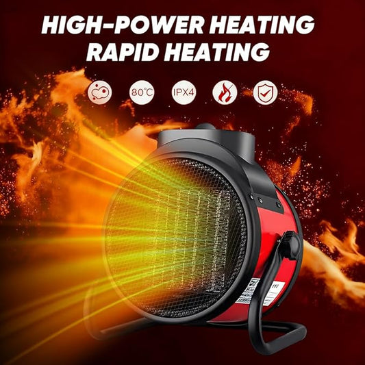 Saker 3000W Powerful Portable Heating Cannon for Outdoor&Indoor Use, PTC Electric Small Space Heater with 90° Adjustable Angle, Fast Heater for Greenhouse, Garage, Bedroom, Home Office (5 PC)