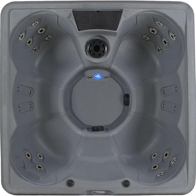 AquaLife Ariana™ 7-Person 30-Jet Non-Lounger Hot Tub with LED Lighting, Insulated Cover, Built-in Ice Bucket, Stainless Steel Heater and Ozonator