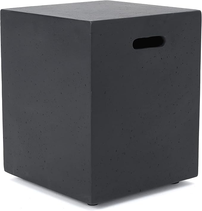 Propane Tank Cover Table for Fire Pits, 20 LB MGO Propane Tank Holder with Side Handles, Outdoor Tank Storage Side Table for Patio, Gas Griddle, Dark Gray