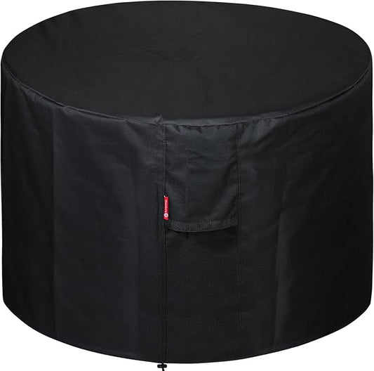 SheeChung Fire Pit Cover Round 33" Dx30 H for Globe fire Ball,Waterproof Heavy Duty 600D Wood Fire Globe Fire Pit Cover for Outdoor fire with BBQ Grill Globe Large Round Pit