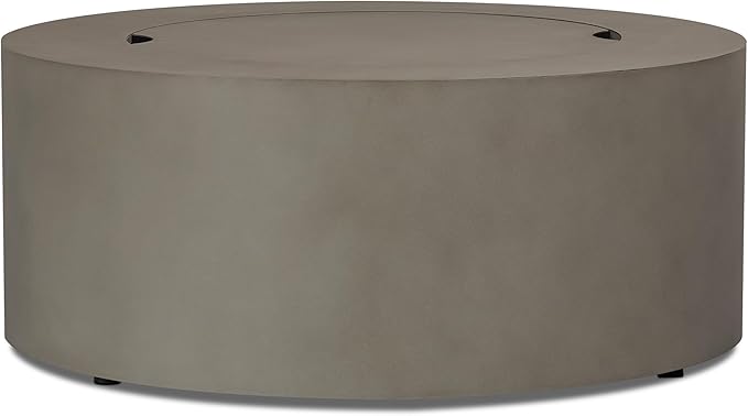 Real Flame Aegean 36" Round Propane or Natural Gas Fire Pit Table, 50,000 BTU, Powder-Coated Steel, Push-Button Ignition, CSA Certified, Lava Rock, Storage Cover, Stainless Steel Burner with Lid