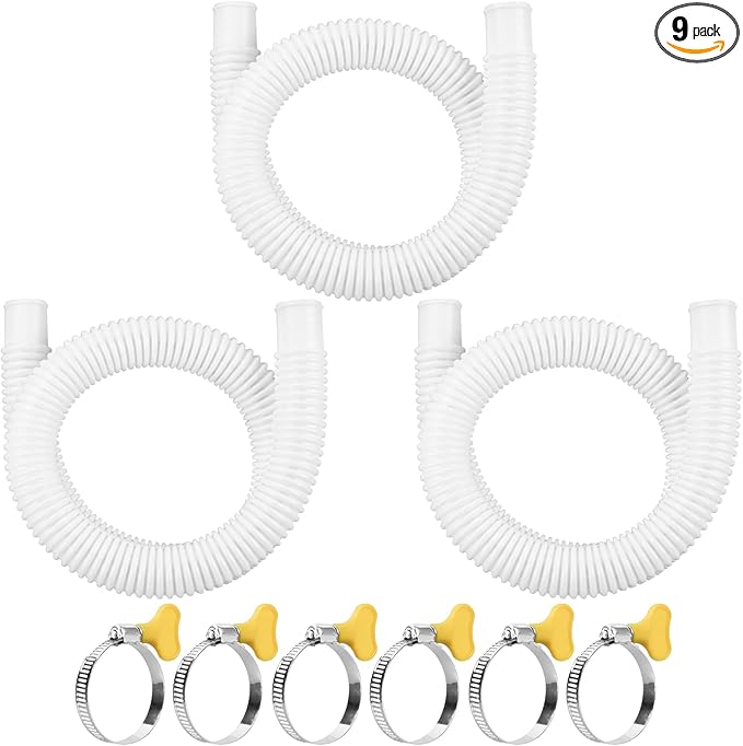 Pool Hose for Above Ground Pools, 3 Packs 1.25" Diameter Pool Pump Replacement Hose 41 Inches Length Swimming Pool Hose with 6 Pcs Hose Clamps