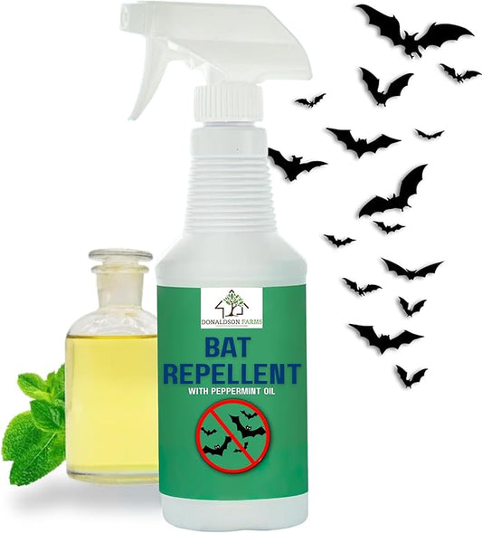Bat Repellent Spray – Indoor and Outdoor Deterrent to Drive Bats Away from Nesting – Easy Application, Compatible with Any Outdoor Area – Suitable for Attic, Homes, and Barns – 16oz