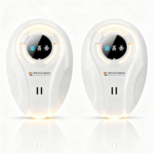 T-27, Ultrasonic Pest Control Repeller - Electronic & Ultrasound, Indoor Plug-in Repellent - Get rid of - Rodents, Mice, Squirrels, Bats, Insects, Bed Bugs, Ants, Fleas, Spiders, Roaches (2 Pack)