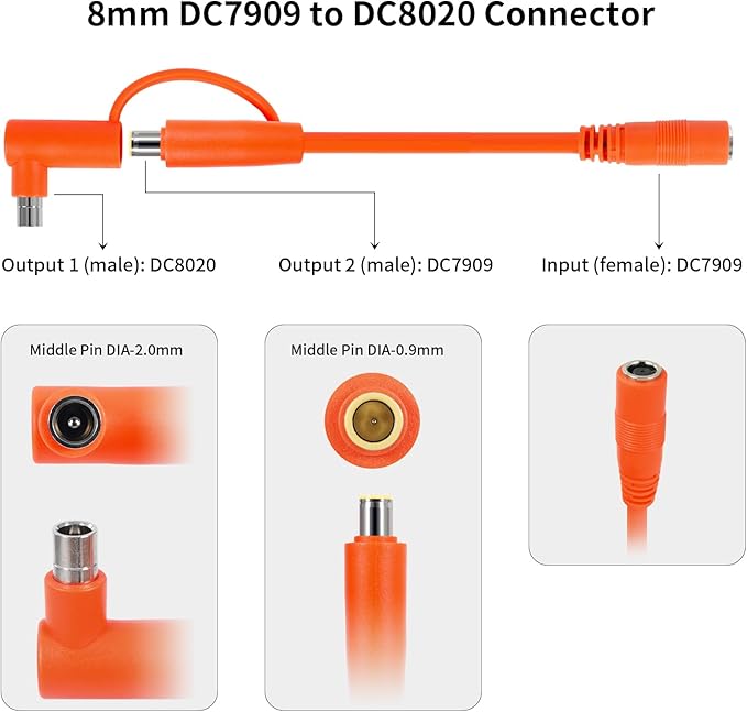 8mm DC Extension Cable 100FT – DC7909 Male to Female Solar Cable with DC8020 Adapter, 14AWG Tinned Copper Wire, Waterproof – Works with Most Portable Power Stations and Solar Generators