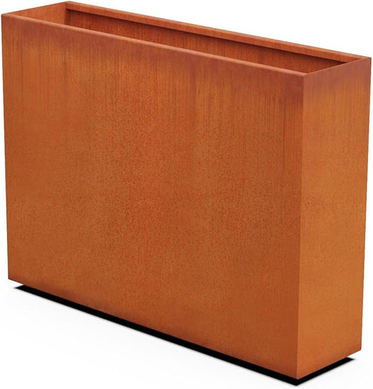 Plantercraft Large Rectangular Planters for Outdoor Plants - 48x12x36 Inch Corten Steel Planter, Extra Large Outdoor Planter Box for Patio Privacy Screen, Metal Planter Rectangle