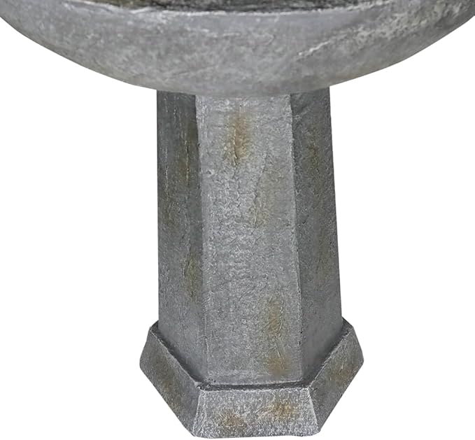 43.3” High Outdoor Water Fountain, 3-Tiers Concrete Outdoor Floor Waterfall Fountain with Pump & Splash Reduction Line for Yard Garden Patio Backyard Deck Relaxation Decor - Grey