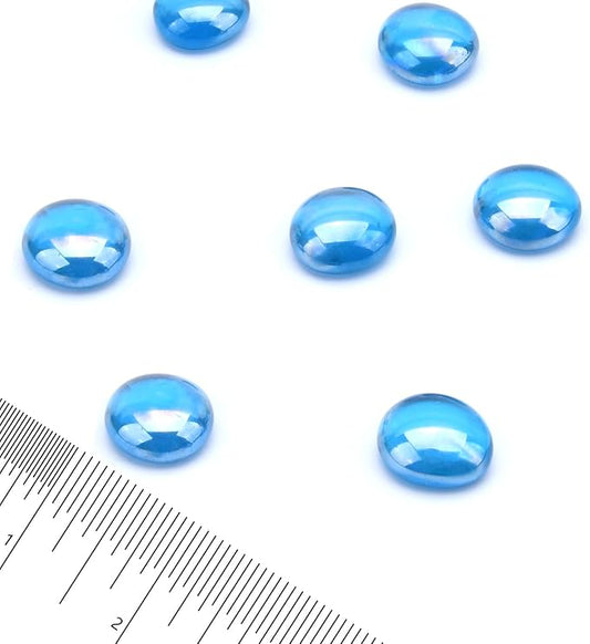 GasSaf Blue Fire Glass Beads for Outdoor Fire Pit, Fireplace, Replaces Existing Gas Logs & Lava Rocks, 3/4 Inch Glass(20 Pound)(Caribbean Blue Luster)