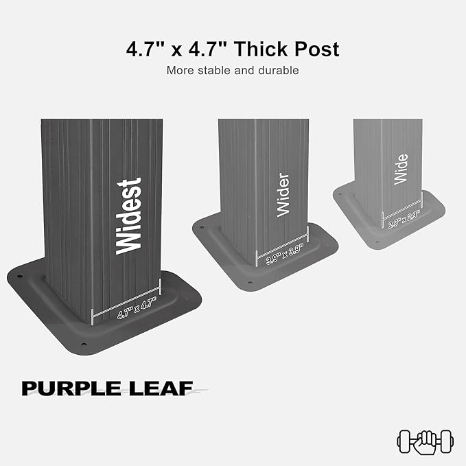 PURPLE LEAF 12' X 16' Permanent Hardtop Gazebo Aluminum Gazebo with Galvanized Steel Double Roof for Patio Lawn and Garden, Curtains and Netting Included, Grey