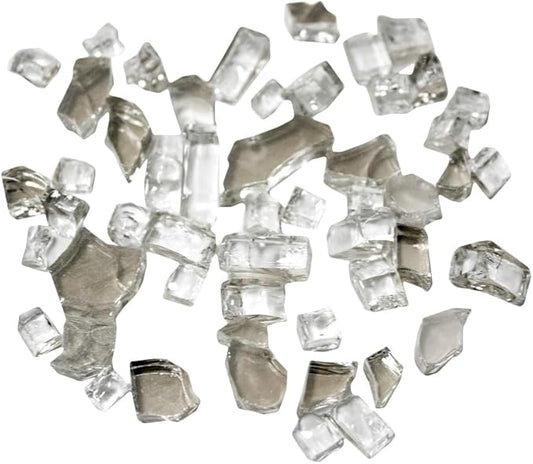Hiland Reflective Fire Glass, 10 lb, Crystal