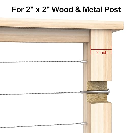BLIKA 60 Pack Invisible Cable Railing Kits, T316 Stainless Steel 1/8" Invisible Receiver and Swage Stud End for Cable Railing, Swage Tensioner 1/8" for Wood/Metal Post, Cable Railing Hardware