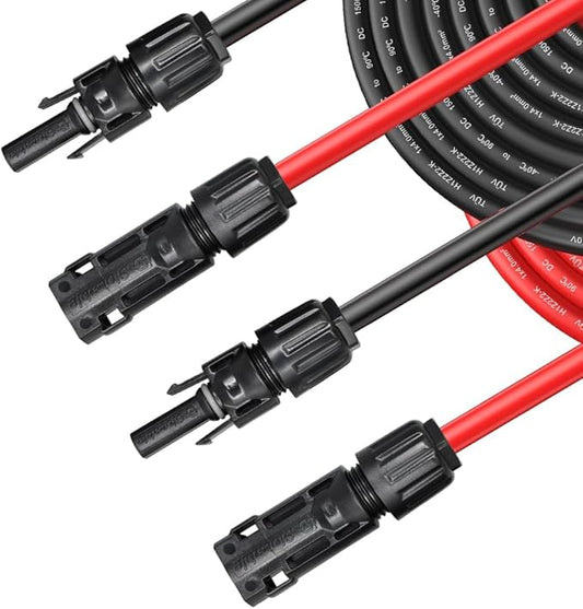 8AWG (10mm²) Solar Panel Extension Cable, 1500V 70A Solar Wire with IP68 Male and Female Connector(30FT)