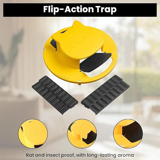 Bucket Lid Mouse Trap [2 Pack] - Reusable Mouse Catching Tool for Indoor/Outdoor, Mouse Trap Bucket Works with 5 Gallon Buckets