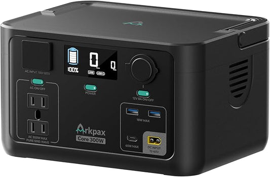 Portable Power Station Core 300W-192Wh LiFePO4 Battery, 600W Surge Capacity, 1.5-Hour Quick Charge, Solar-Compatible Generator for Camping Trips, Emergency Power, Travel Needs & Home Use