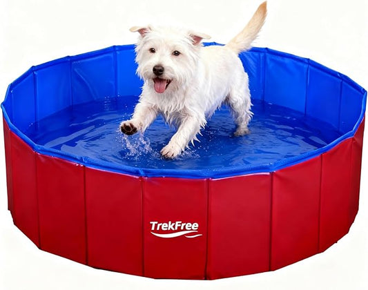 Foldable Pet Pool, 32" x 8" Dog Pool,Non-Slip Pet Bath Tub for Outdoor Backyard,Collapsible Dogs Swimming Pool for Pets