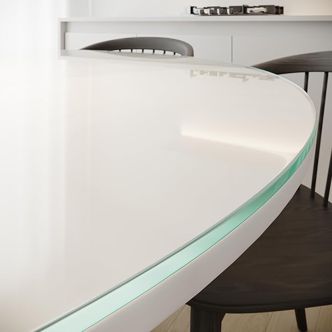 Royalty 48" Inch Round Tempered Glass Table Top – Clear Table Top Glass – Useful for Replacement, Tabletop Protector, Patio, Dining, Coffee, Desks - 1/4" Thick Flat Polished Edge