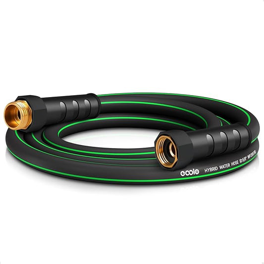 Heavy Duty Garden Hose 6ft, NON-EXPANDABLE Flexible Water Hose, Kink Resistant Lightweight Hybrid Hose, Leakproof Hose Male to Female Fittings
