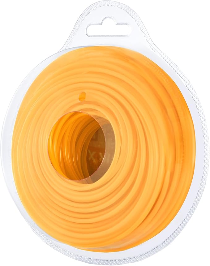 String Line 0.08" Orange for String Trimmer 100Ft for Gas and Electric Grass Trimmer and Brushcutters, Fits Most Standard Models