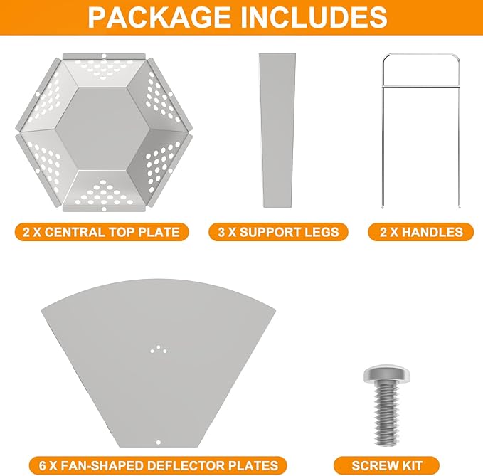 Heat Deflector for Solo Stove Bonfire 19.5" Accessories, Portable Heat Diffuser for Solo Stove Bonfire 2.0 for Firepit Captures & Redirects Warmth, 304 Stainless Steel Diffuser with Carrying Handle